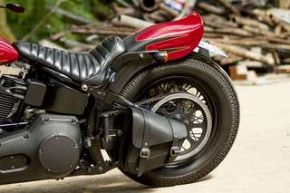 Harley-Davidson 1450 Heritage Springer — Fiancata sinistra bassa: sella, parafango, ruota posteriore, carter primaria.